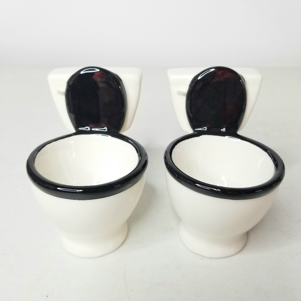 2 Big mouth funny gift potty liquor wine whisky ceramic shot glasses. New in box